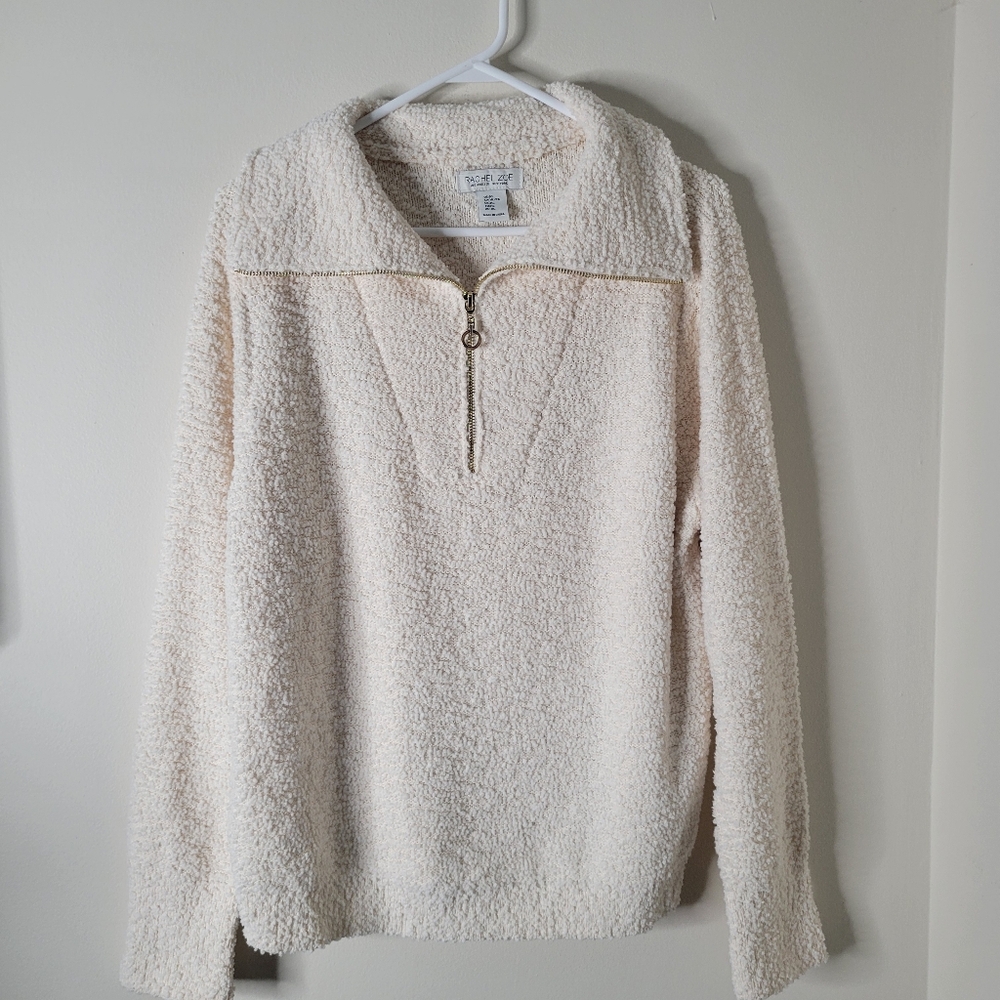 Rachel Zoe Cream Sherpa Pullover - Picture 2 of 7